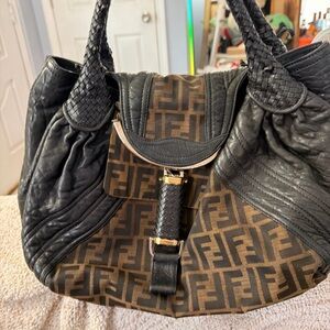Fendi Black and Brown Shoulder Bag